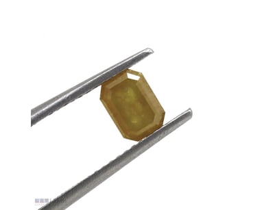 0.66CT NATURAL FANCY YELLOW DIAMOND, EMERALD FACET...