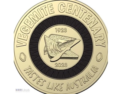 2023 $2 VEGEMITE CENTENARY COIN – BLACK COLOURED –...