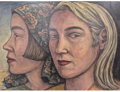 CANVAS PAINTING, TWO FRIENDS BY 
SAMONE TURNBULL, ...