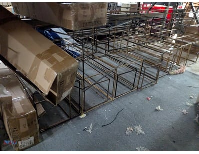 Lot of metal frame display stands/plant stands fea...