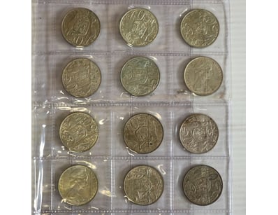 1966 AUSTRALIAN ROUND 50C PIECES X 12

Condition...