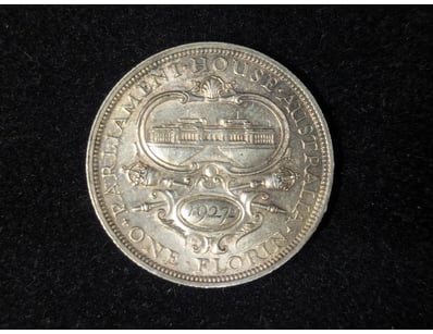 1927 AUSTRALIAN 8 PEARL PARLIAMENT HOUSE FLORIN
...