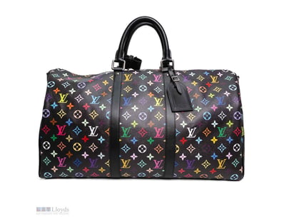 LOUIS VUITTON KEEPALL 50 BLACK MULTICOLORE TRAVEL ...