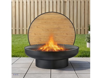 RRP $399. Grillz Fire Pit Table with Lid Deep Fire...