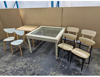 Furniture, including dining chairs, glass top dini...