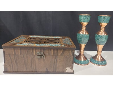 FIROOZEH KOOBI CANDLESTICKS ALONG WITH WOODEN BOX
...