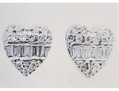 18K WHITE GOLD DIAMOND HEART STUD EARRINGS

An E...