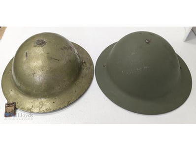 WWI BRITISH STEEL HELMET WITH ORIGINAL LINER AND C...
