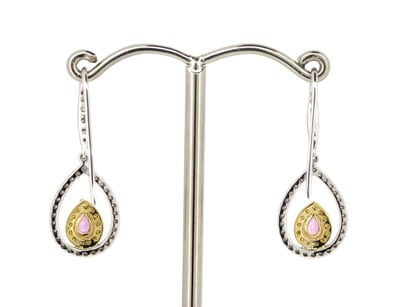 14K WHITE/YELLOW GOLD, PINK SAPPHIRE, FANCY YELLOW...