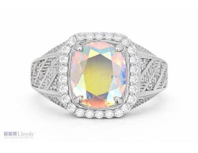 NATURAL TOPAZ RING ON 925 SILVER - WITH CERTIFICAT...