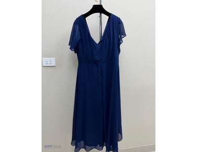 NAVY BLUE CHIFFON WRAP DRESS WITH FLUTTER SLEEVES
...