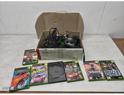 Gaming, original Xbox gaming console and games 

S...