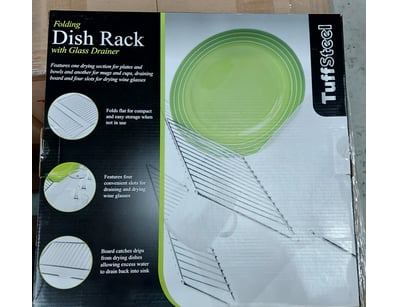 BOX LOT - QTY 4  Tuff Steel Folding Dish Rack with...