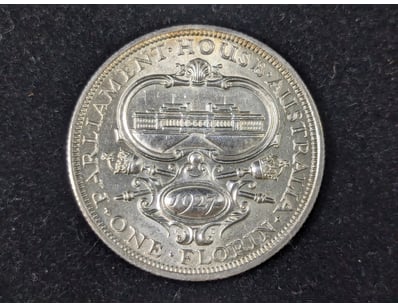 1927 AUSTRALIAN 8 PEARL PARLIAMENT HOUSE FLORIN
...