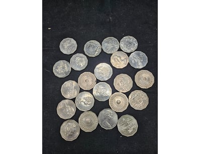 AUSTRALIAN COMMEMORATIVE AND CIRCULATED FIFTY CENT...