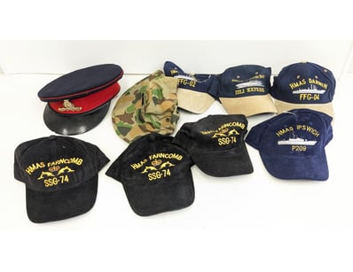 COLLECTION OF ROYAL AUSTRALIAN NAVY CAPS AND HEADW...