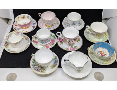 TEN TEACUPS AND SAUCERS

Various Brands, Styles ...