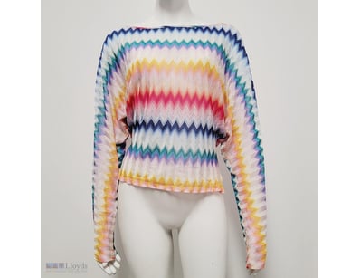 MISSONI MULTICOLOUR LONG SLEEVE ZIG ZAG BLOUSE XS,...