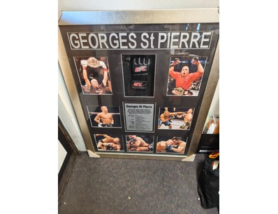 GEORGES ST-PIERRE UFC MEMORABILIA DISPLAY FRAME WI...