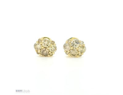 9CT YELLOW GOLD FANCY CHAMPAGNE BROWN DIAMOND CLUS...