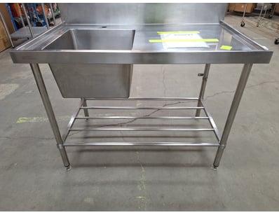 SIMPLY STAINLESS S/Steel bench with sink and backs...