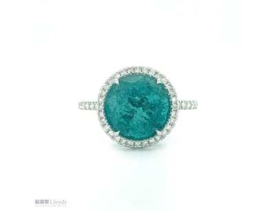 9CT WHITE GOLD ZAMBIAN EMERALD AND DIAMOND COCKTAI...