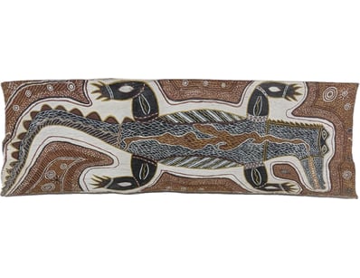 ABORIGINAL BARK PAINTING

Item Size: Height: 30c...