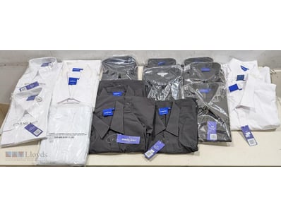 Bulk lot of mens dress shirts, white and black, as...