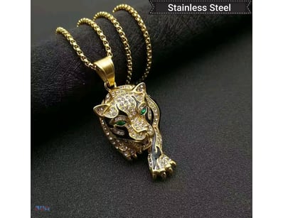 GOLD PLATED STAINLESS STEEL UNISEX ANIMAL HEAD PEN...