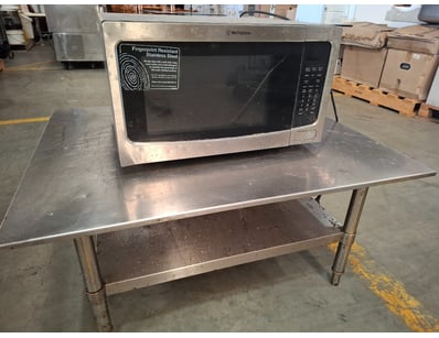 Steel table with Westinghouse stainless steel micr...