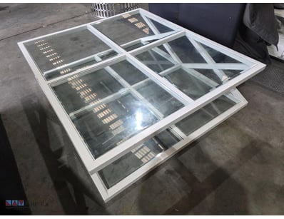 Timber and glass panel table
Note: Glass panels no...