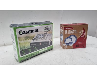 Camping bundle comprising a Gasmate Travelmate II ...