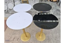 Assorted Round Bar Tables with Gold Pedestal