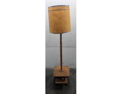 Vintage Floor Lamp - mid-century, turned post with...