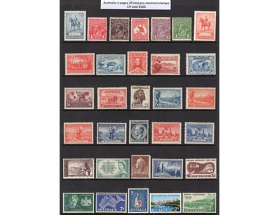 Australia 2 X Pages Mint Pre-Decimal Stamps