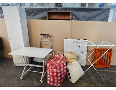 Homewares, including yarn, wardrobe, desk & chair ...