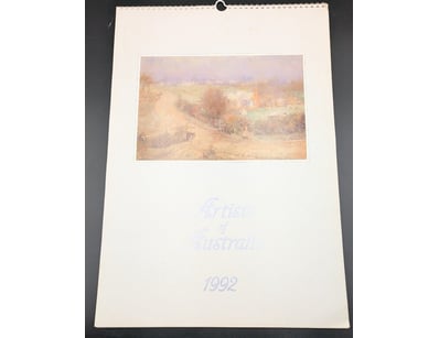 ARTISTS OF AUSTRALIA 1992 CALENDAR WITH CERTIFICAT...