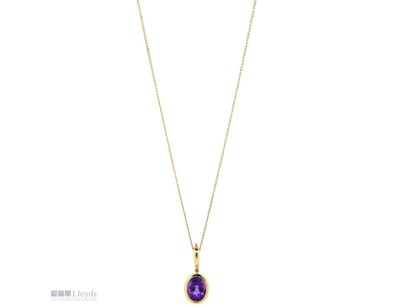 9K YELLOW GOLD, AMETHYST AND DIAMOND, ENHANCER PEN...