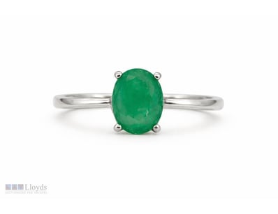 NATURAL ZAMBIAN EMERALD RING ON 925 SILVER - WITH ...