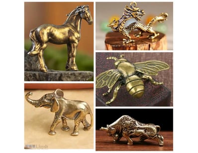 5 X ASSORTED BRASS MINIATURE STATUES        

Cond...