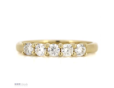 14K YELLOW GOLD AND 0.51CT TDW DIAMOND, ETERNITY R...