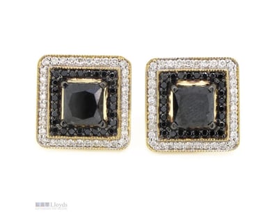 THE DESIGN FEATURES, 2 PRINCESS CUT, BLACK DIAMOND...