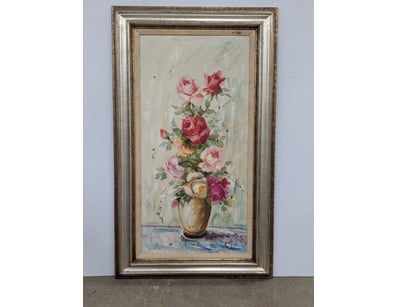 Painting, flowers in vase, oil, signed Dupre

Di...