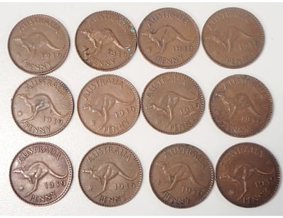 12X 1939 AUSTRALIAN PENNYS

488567+40


