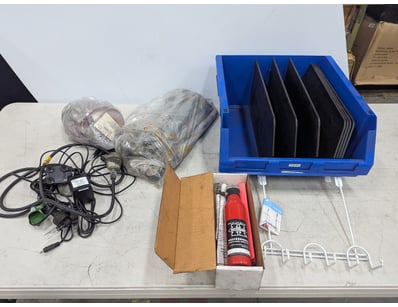 Assorted LOT includes storage drawer with partitio...