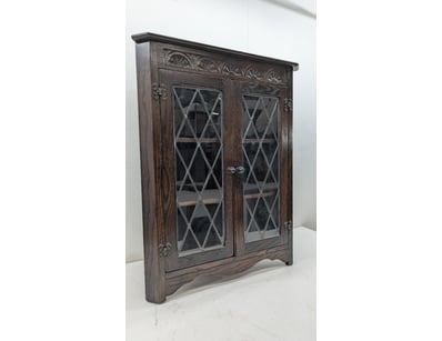 Timber Corner Cabinet, Glass Diamond Display, Thre...