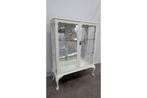 Painted Queen Anne Style Glass Display Cabinet