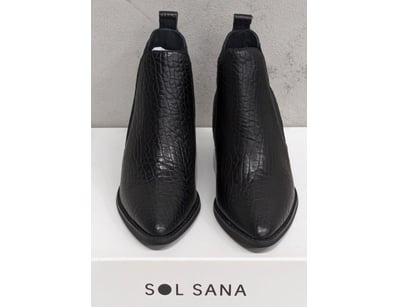 SOL SANA BRUNO BOOT IN BLACK ELEPHANT LEATHER, SIZ...