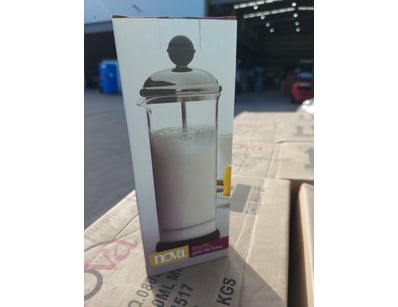BOX LOT- QTY 8 x  NOVA 500ml Glass Milk Frother.
...