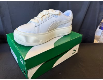 PUMA SUEDE MAYU LTH WOMEN'S PLATFORM SNEAKER - WHI...